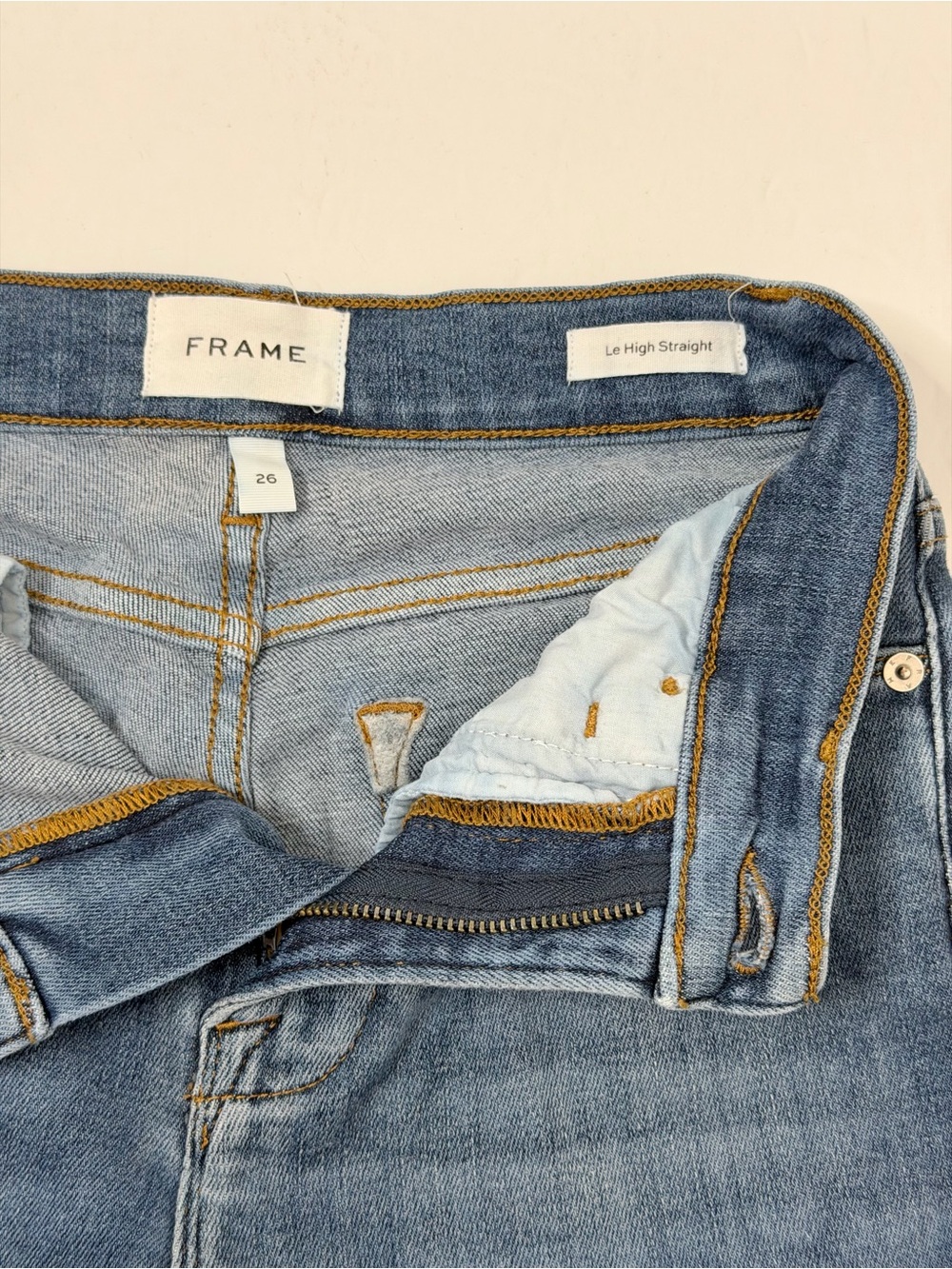 Frame Le High Ankle Straight Leg Jeans Strech Size 25 - Picture 5 of 15
